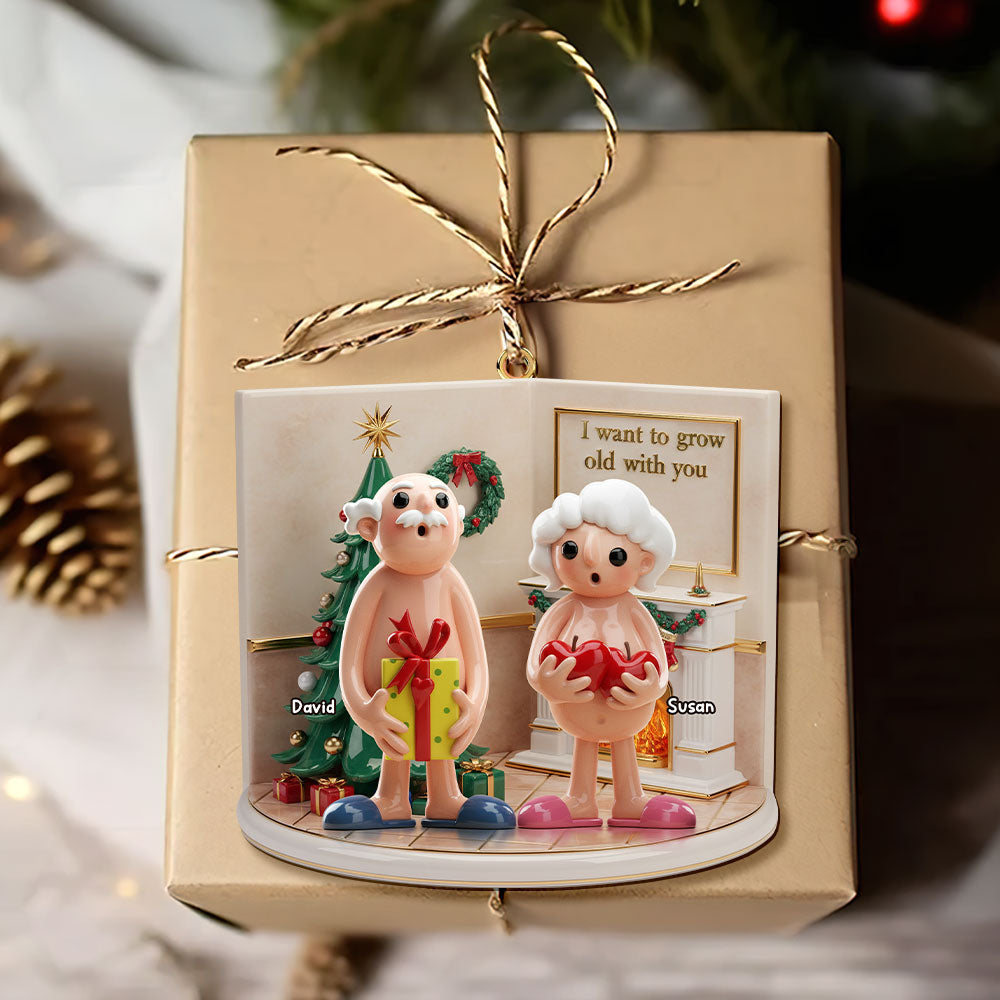 I Want to Grow Old with You - Personalized Christmas Ornament for Couples Ornament PopCulturePrints