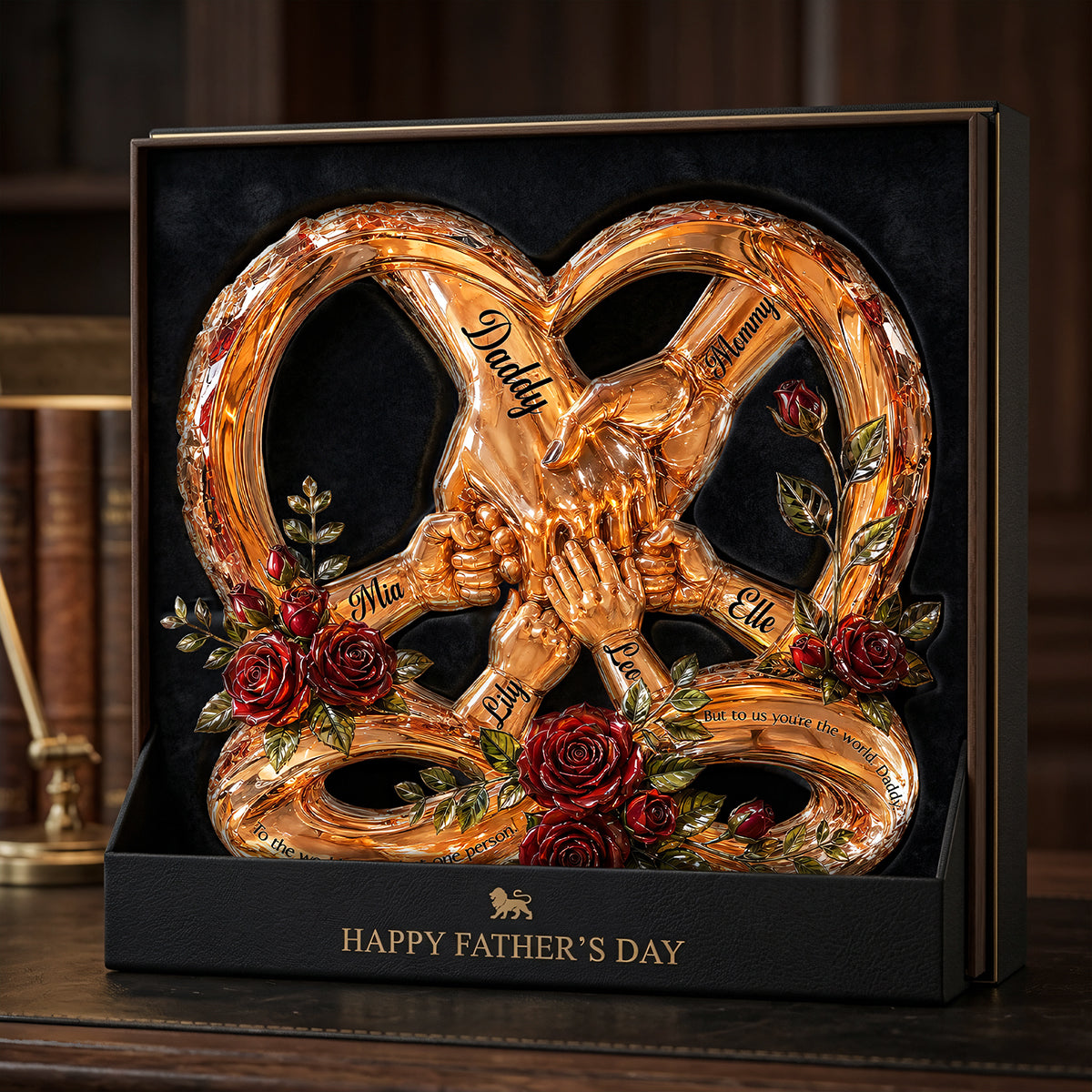 "Together, Forever in Heart" - Personalized Side By Side Keepsake Acrylic Plaque - Gift for Dad and Grandpa Shaped Plaques PopCulturePrints