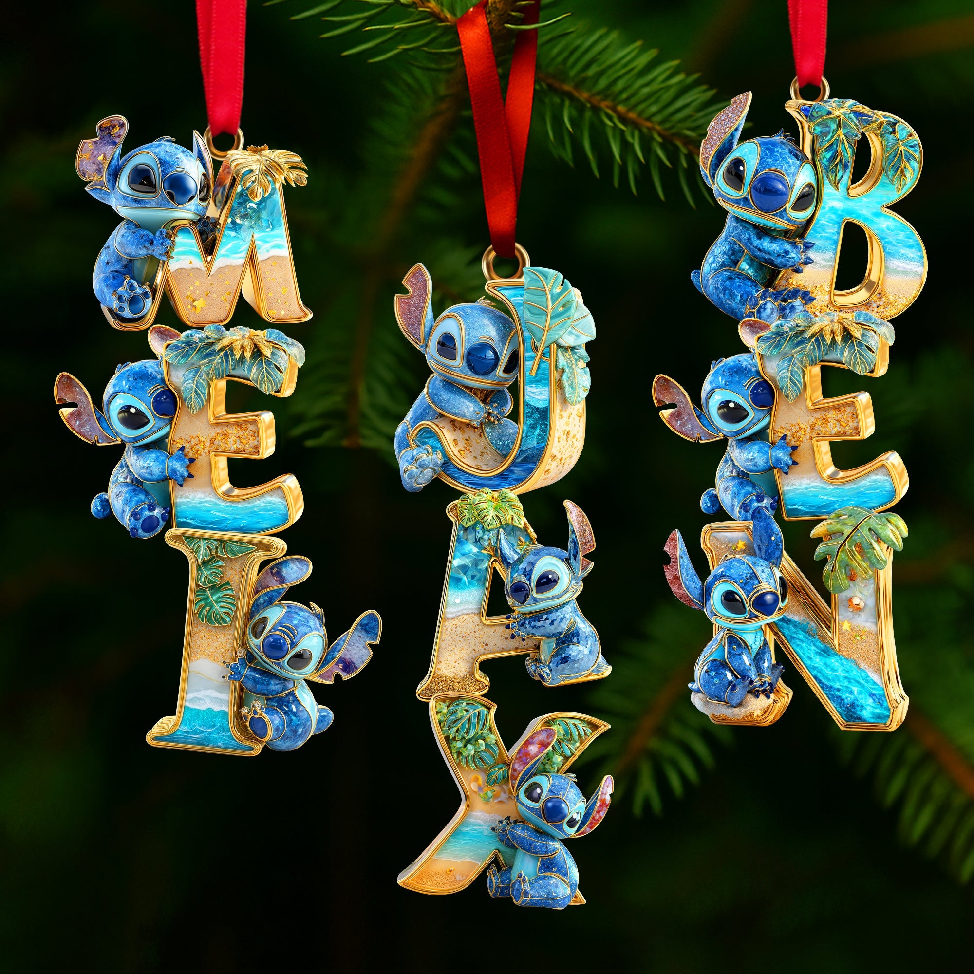 Cute Tropical Alien Ornament - Personalized Christmas Gift Ornament PopCulturePrints