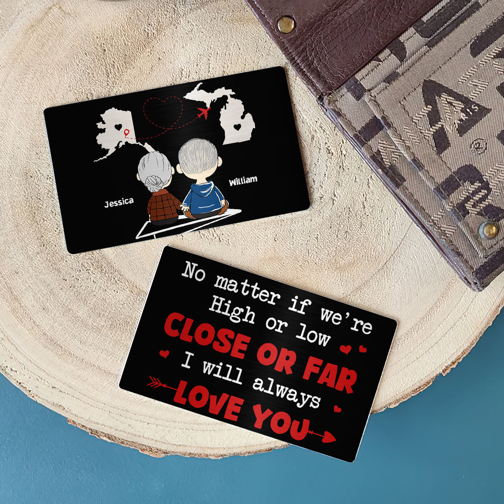 Personalized Love Wallet Card for Couples - Close or Far Wallet Card PopCulturePrints