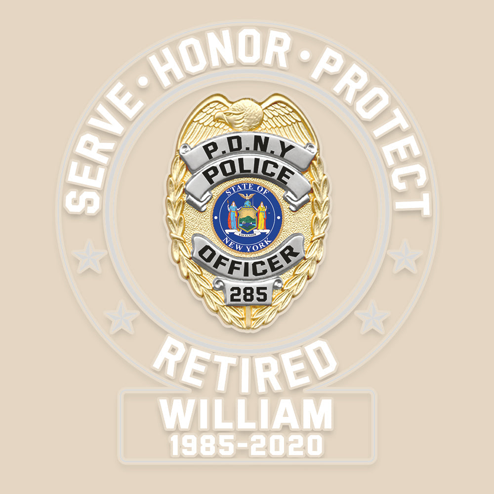 Personalized Retired Police Officer Car Sticker