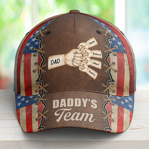 “DADDY’S TEAM” - Personalized Classic Cap for Dad Caps PopCulturePrints