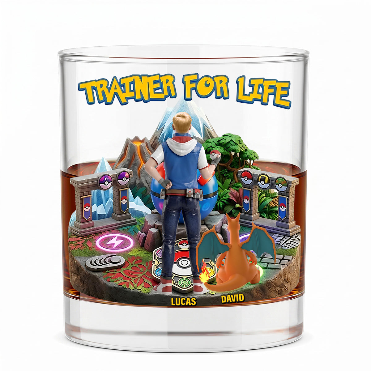 Trainer For Life - Personalized Round Glass for Anime Lovers Glass PopCulturePrints