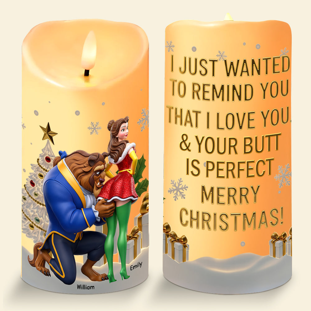 Celebrate Family Joy with Festive Love - Personalized Christmas Ornament Led Candle PopCulturePrints