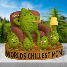Load image into Gallery viewer, World&#39;s Chillest Mom - Personalized Gift Plaque for Mother&#39;s Day Shaped Plaques PopCulturePrints

