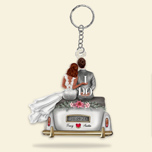 Load image into Gallery viewer, Personalized Wedding Keychain for Couples - I Do Design Keychains PopCulturePrints
