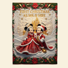 Load image into Gallery viewer, Celebrate Your First Christmas Together - Personalized Blanket for Couples Blanket PopCulturePrints
