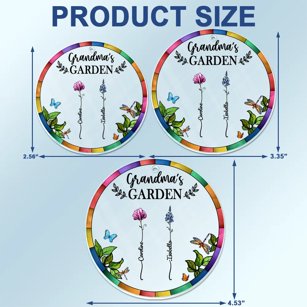 "Grandma's Garden: A Blossoming Memory" - Personalized Acrylic Car Hanger - Gift for Grandma, Mom & Loved Ones Acrylic Car Hanger PopCulturePrints
