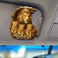 Load image into Gallery viewer, Brave Like Dad - Personalized Acrylic Car Visor Clip for Fathers Car Visor Clip PopCulturePrints
