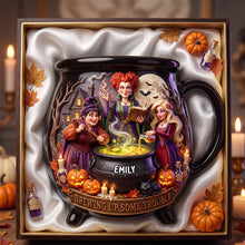 Load image into Gallery viewer, Witchy Sisters Cauldron Mug - Personalized Halloween Gift for Friends and Family Cauldron Mug PopCulturePrints

