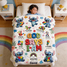 Load image into Gallery viewer, God Says I Am Blanket - Personalized Gifts for Kids Blanket PopCulturePrints
