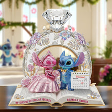 Load image into Gallery viewer, Love Beyond the Stars - Romantic Aliens Acrylic Plaque - Personalized Anniversary Gift for Couples Shaped Plaques PopCulturePrints
