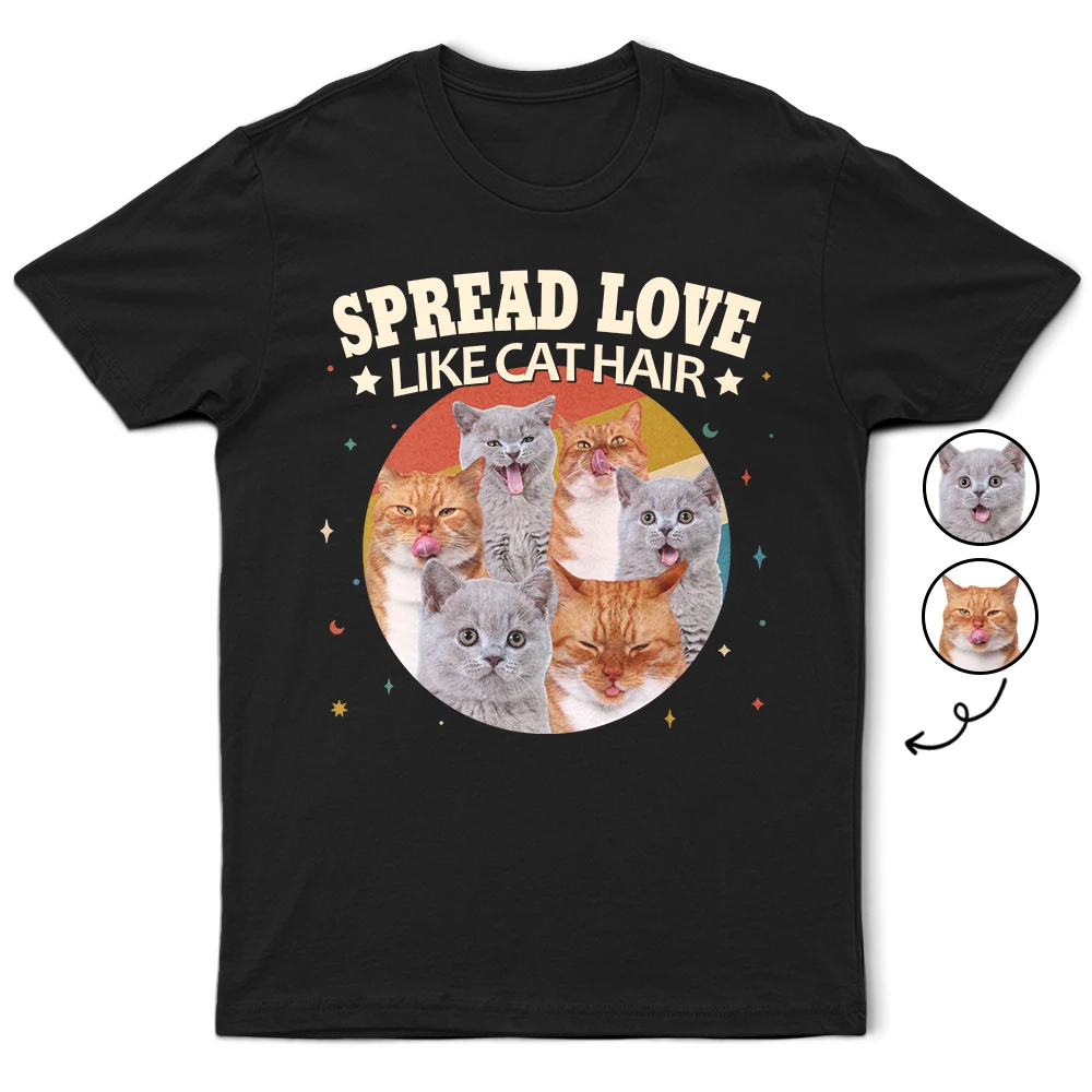 Spread Love Like Cat Hair - Personalized T-Shirt for Cat Lovers and Pet Owners T-shirt PopCulturePrints