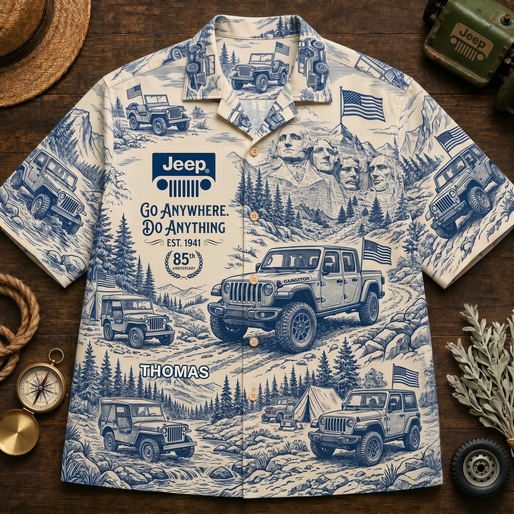 “Adventure Awaits: Go Anywhere, Do Anything” - Road Trip Ready Hawaiian Shirt - Personalized Gift for Adventure Lovers Hawaiian Shirts PopCulturePrints