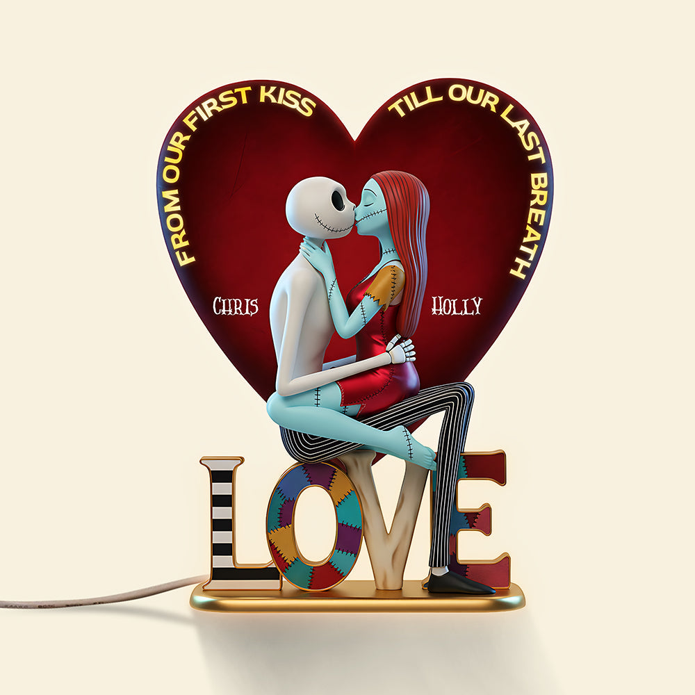 From Our First Kiss Till Our Last Breath - Custom Shape Acrylic Light Box | Personalized Gifts for Couples Light Box PopCulturePrints