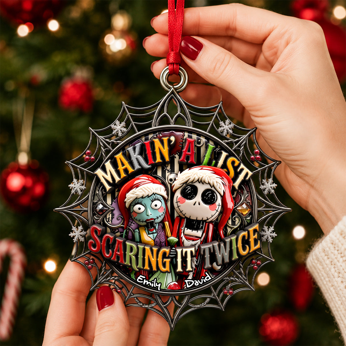 Makin' A List, Scaring It Twice - Personalized Christmas Acrylic Ornament