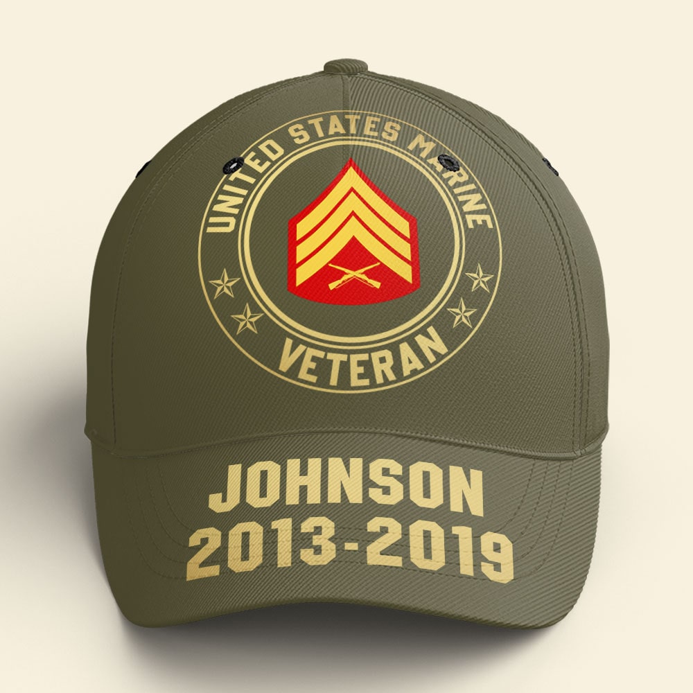 Personalized United States Marine Veteran Cap