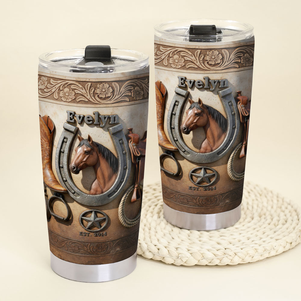 "Ride with Style!" – Cowboy Horse Tumbler - Custom Photo Gifts for Horse Lovers Tumbler Cup PopCulturePrints