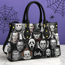 Load image into Gallery viewer, “Embrace the Dark Side” - Horror Patches Leather Bag, Custom Personalized Gifts for Horror Movie Enthusiasts Leather Bag PopCulturePrints
