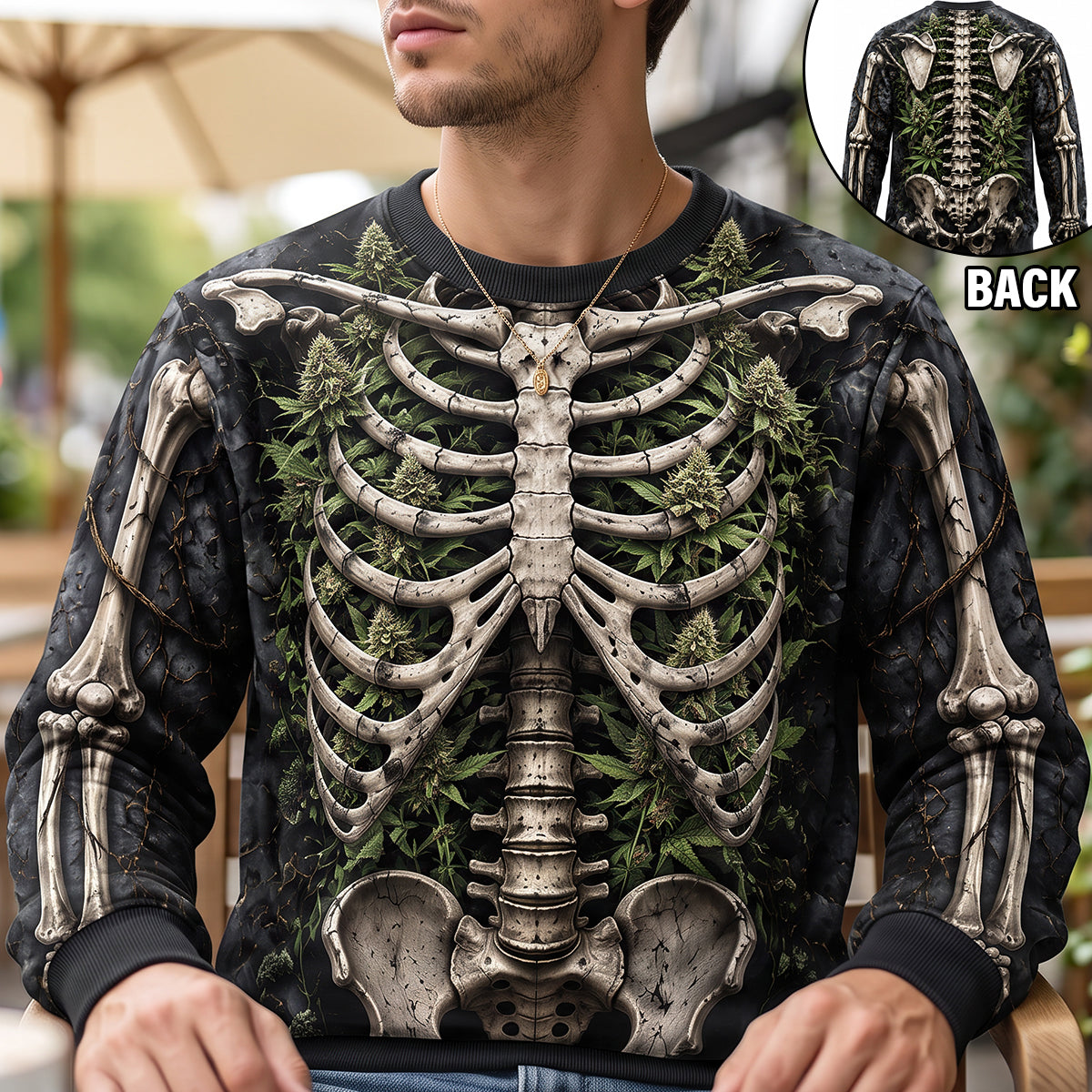 “Embrace the Darkness” - Dark Gothic Skeleton Shirt 3D - Personalized Gifts for Bud Lovers