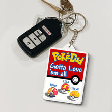 Load image into Gallery viewer, Personalized PokeDad Keychain - Unique Gift for Father&#39;s Day Keychains PopCulturePrints
