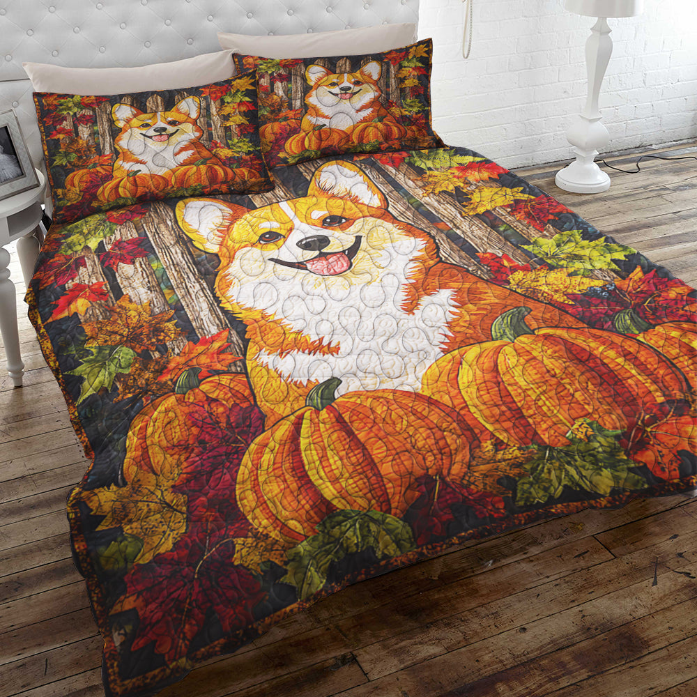 Festive Corgi Christmas Quilt Bed Set for Dog Lovers Blanket PopCulturePrints