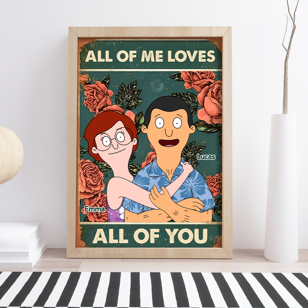 Personalized Retro Couples Canvas Poster | Unique Valentine's Day Gifts for Lovebirds Poster & Canvas PopCulturePrints
