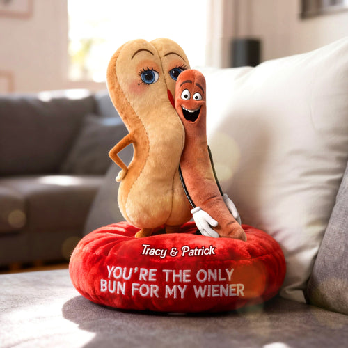You're the Only Bun for My Wiener - Fun Property Couple Custom Shape Pillow Pillow PopCulturePrints