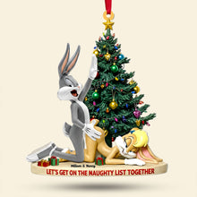 Load image into Gallery viewer, Let&#39;s Get on the Naughty List Together - Joyful Couple Christmas Ornament - Personalized Gift for Couples Ornament PopCulturePrints
