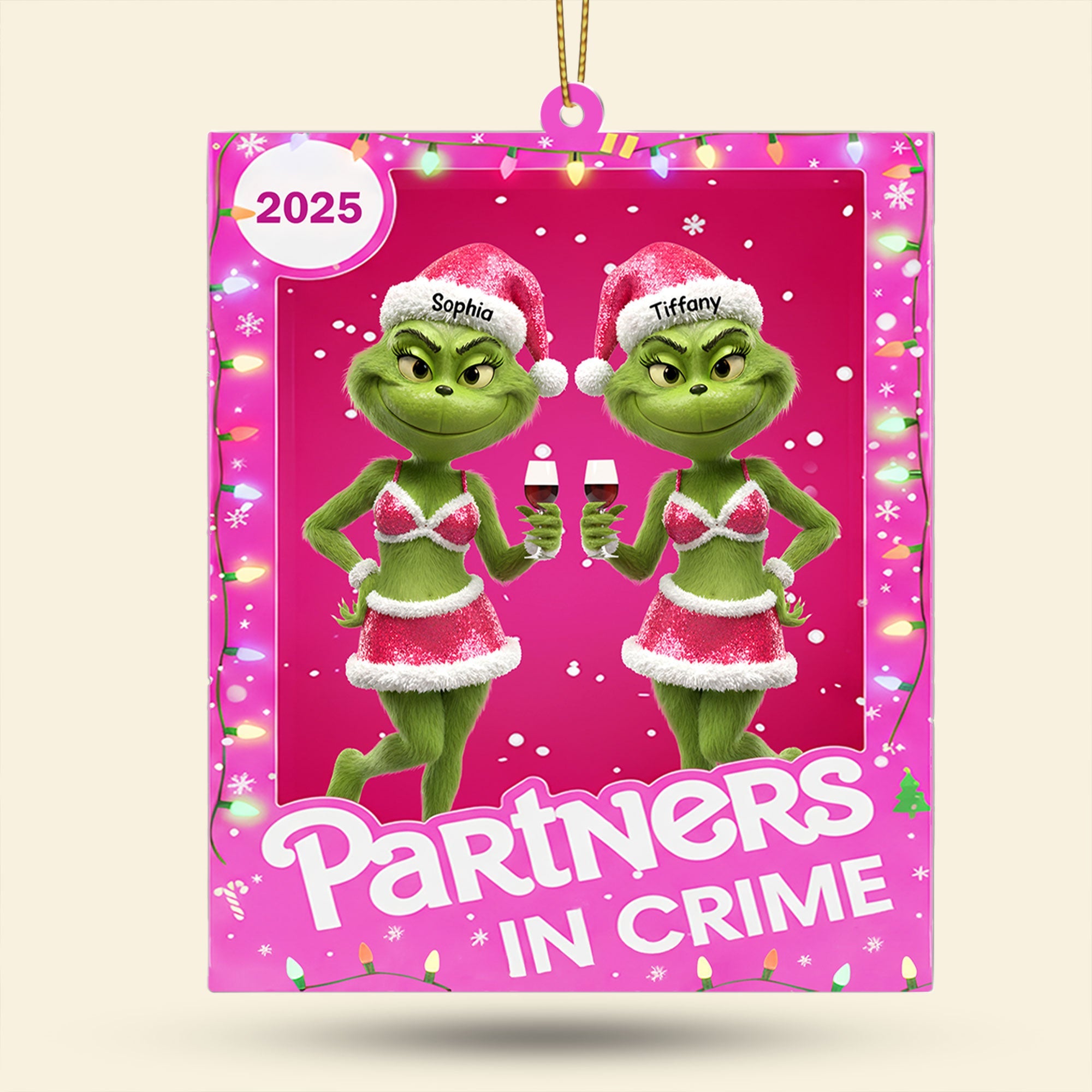 "Cheers to Friendship!" - Funny Drinking Friend Ornament - Personalized Gift for Best Friends Ornament PopCulturePrints