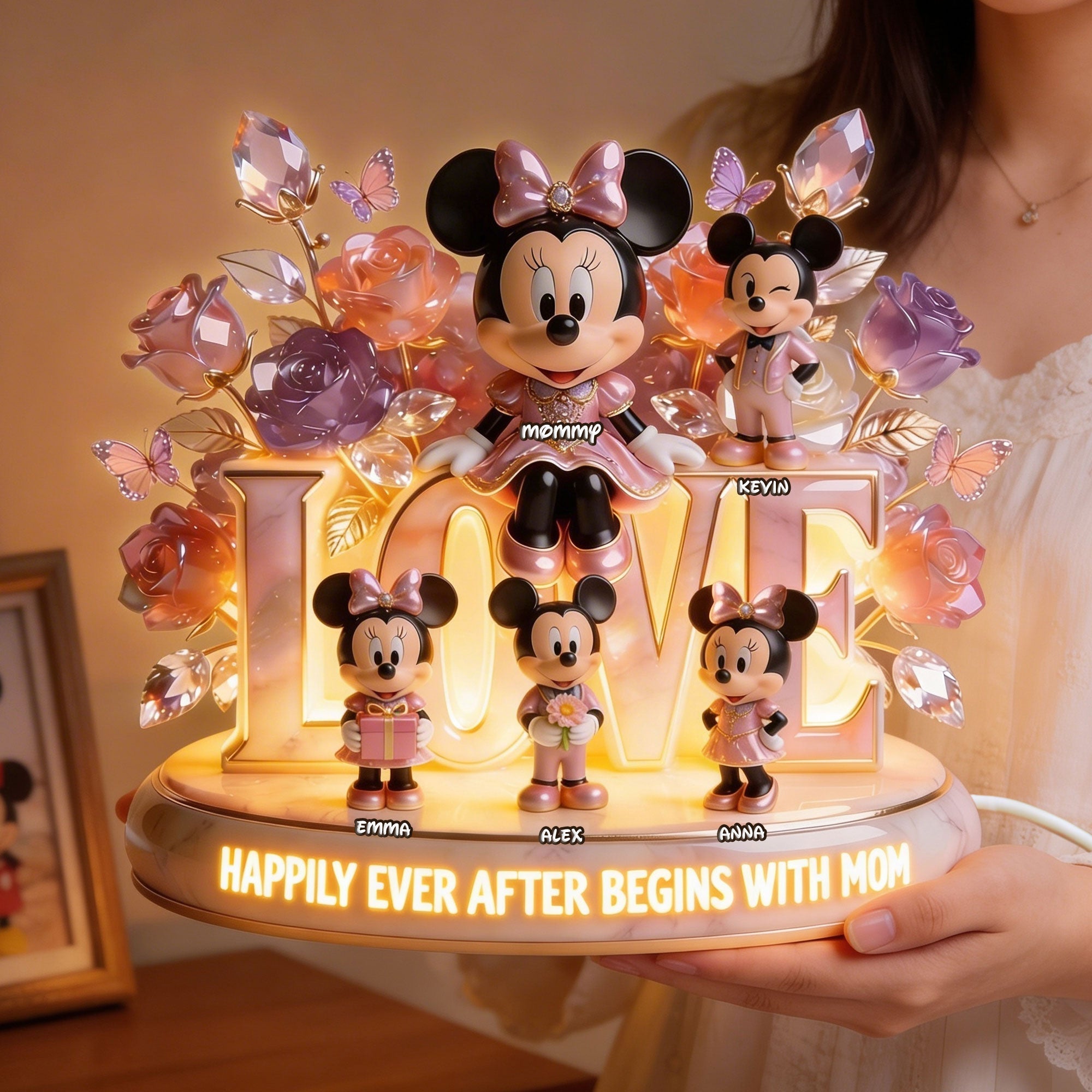 Happily Ever After Begins With Mom - Personalized Acrylic Light Box for Mother's Day Light Box PopCulturePrints