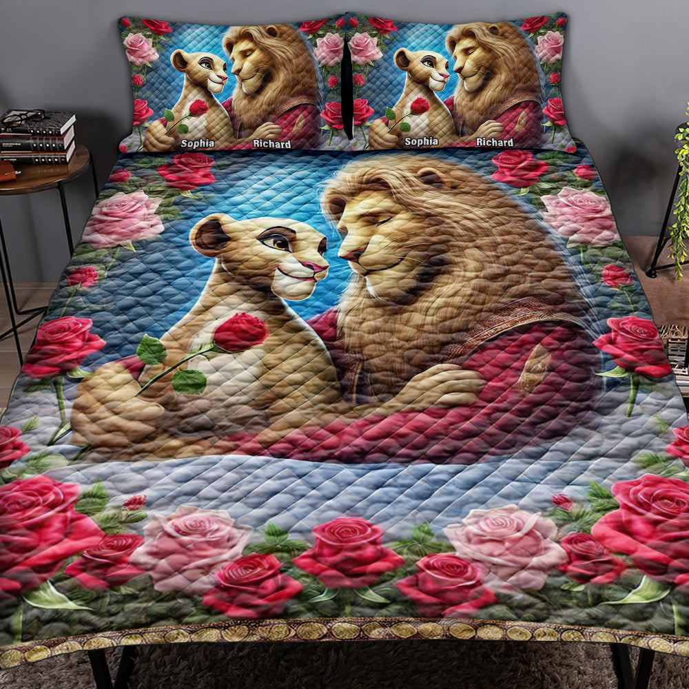 Personalized Couple Quilt Bedding Set - Enchanted Love Blanket PopCulturePrints