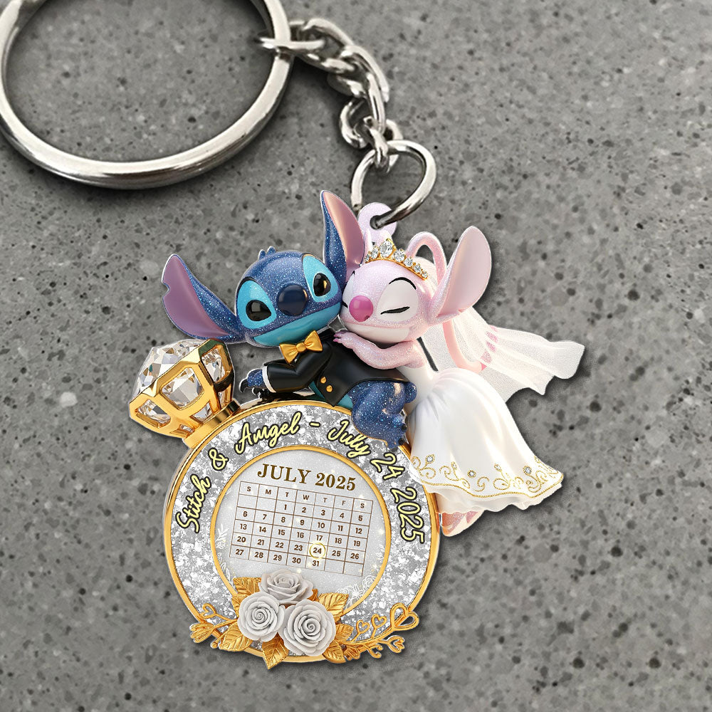 Together Forever: Cute Monster Wedding Couple Keychain - Personalized Gifts for Couples Keychains PopCulturePrints