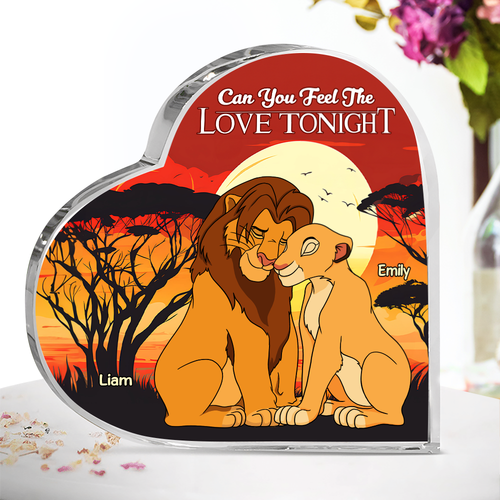Personalized Couple's Heart Shaped Acrylic Plaque - Love Tonight Shaped Plaques PopCulturePrints
