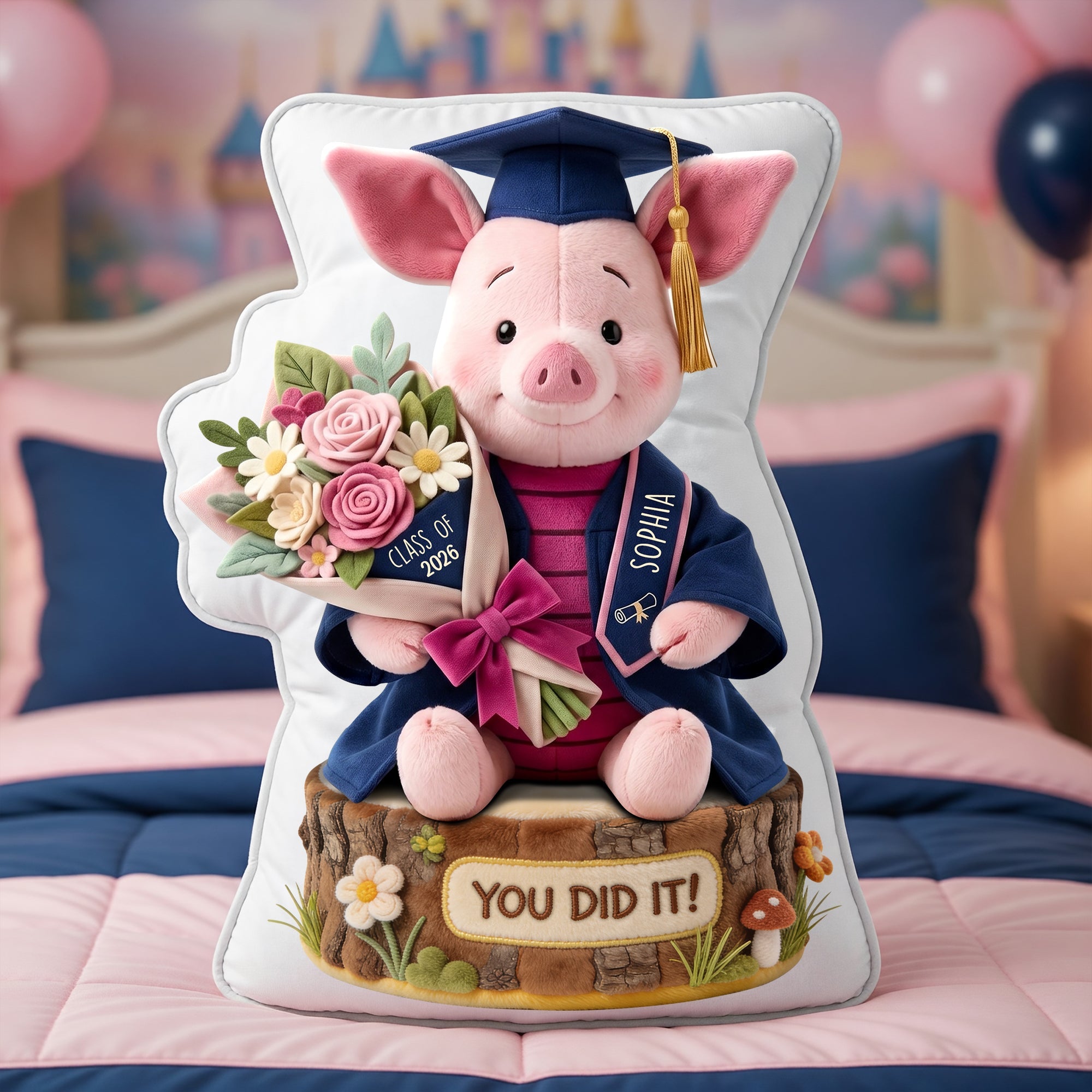 "You Did It!" Celebrate Success - Graduation Custom Shape Pillow - Personalized Gift for Graduates, Friends, Family, or Anyone Special Pillow PopCulturePrints