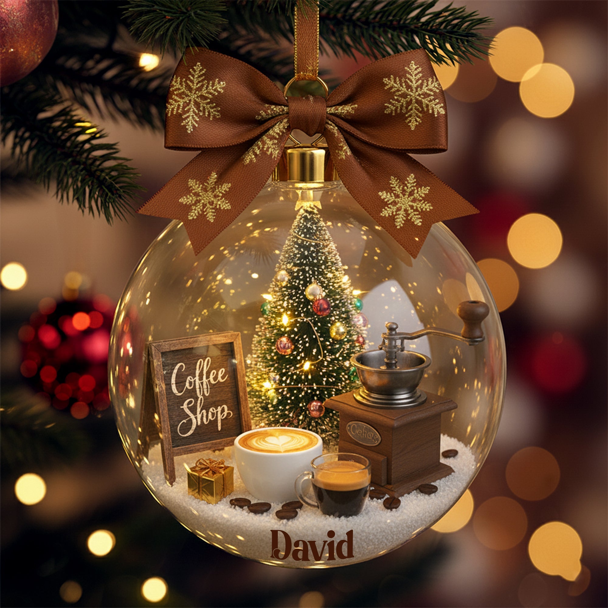 Sip & Celebrate: Vintage Coffee Ornament - Personalized Gift for Coffee Lovers Ornament PopCulturePrints