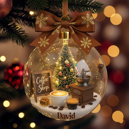 Sip & Celebrate: Vintage Coffee Ornament - Personalized Gift for Coffee Lovers Ornament PopCulturePrints