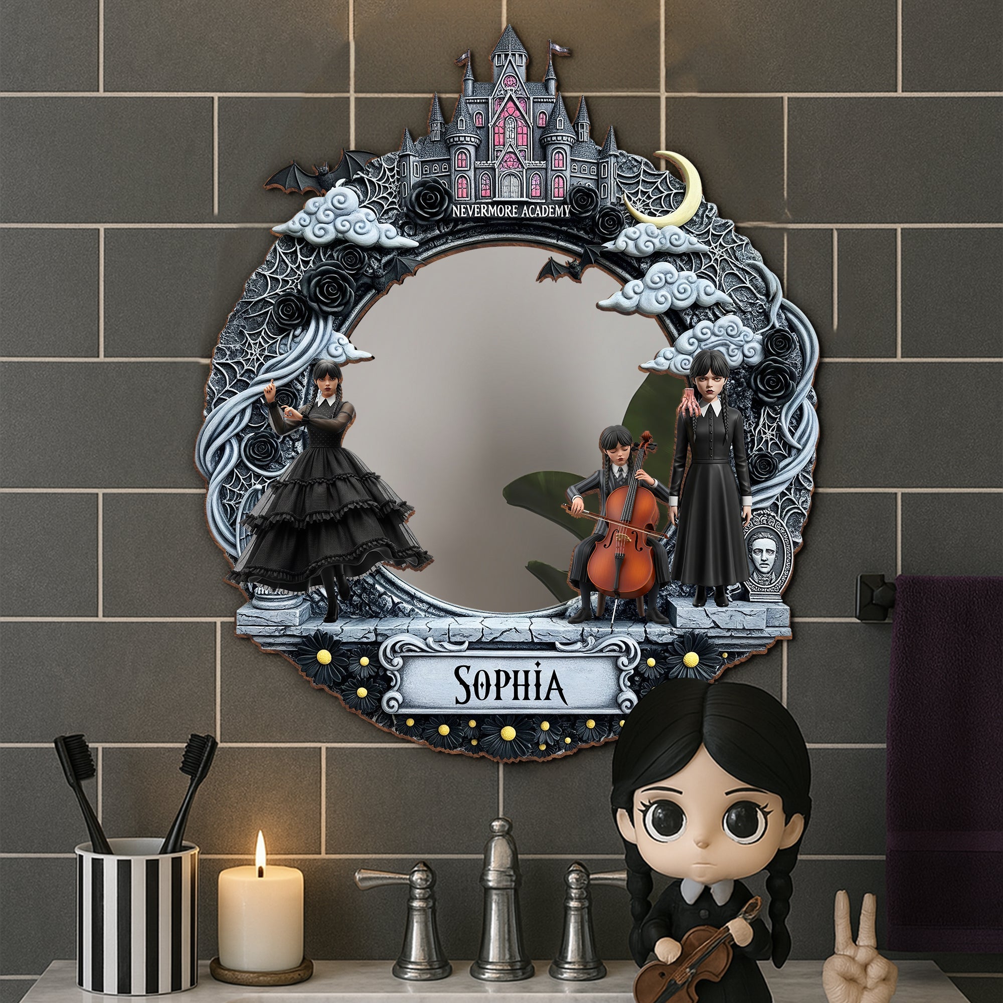 “Reflect Your Spooky Style!” - Personalized Spooky Gifts For Movie Fans Mirror - Perfect Gift for Halloween Lovers Mirror PopCulturePrints