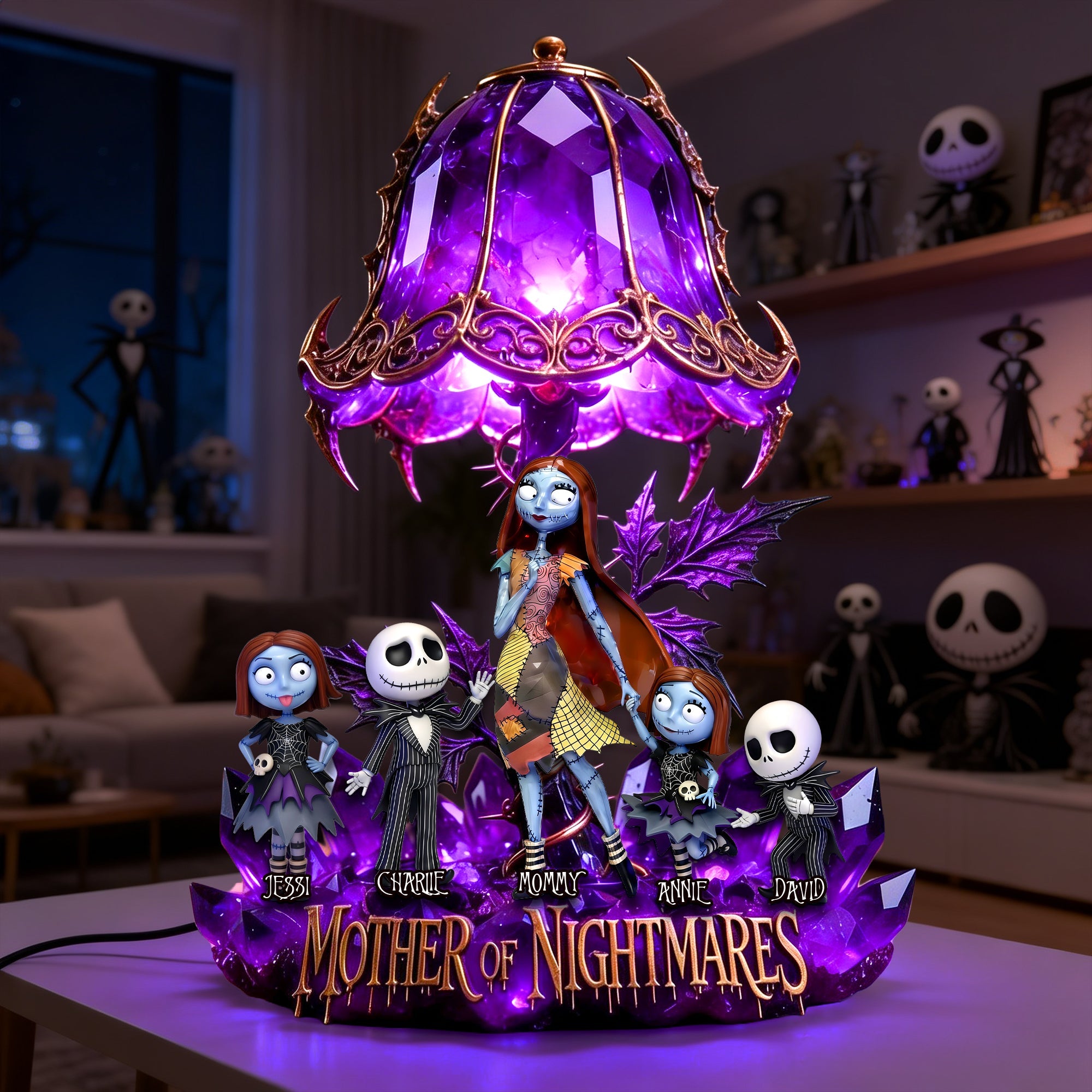"Illuminate His Heart with Gothic Shadow Father" - Personalized Acrylic Light Box for Dad Light Box PopCulturePrints