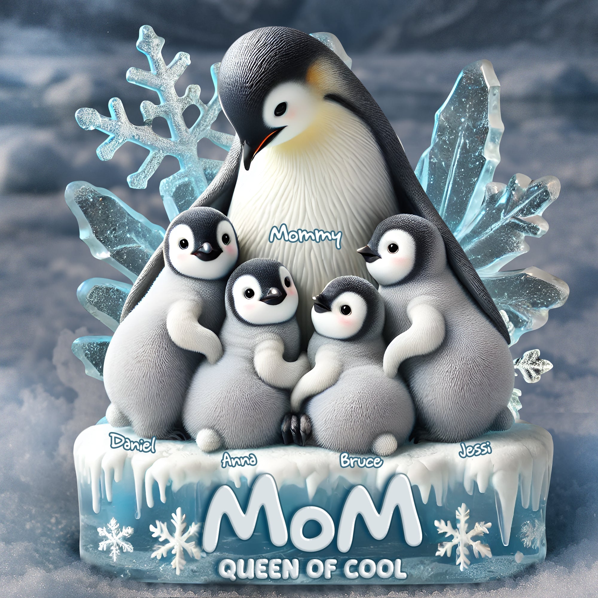 Mommy, You're the Queen of Cool! - Personalized Acrylic Plaque - Gift for Mom, Grandma, and Special Women Shaped Plaques PopCulturePrints