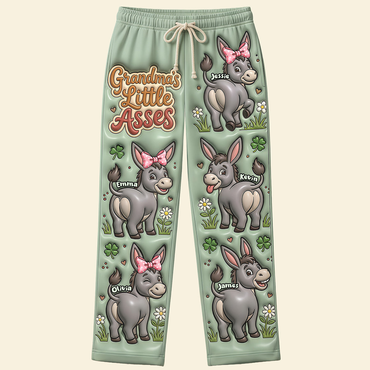 Grandma's Little Asses - Custom Pajama Pants for Grandma & Mom Pajama Pant PopCulturePrints