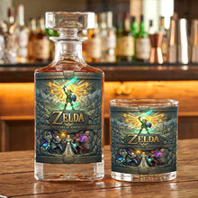 Load image into Gallery viewer, Celebrate 40 Years of Adventure - Personalized Glass Decanter Set for Gamers Bottle PopCulturePrints
