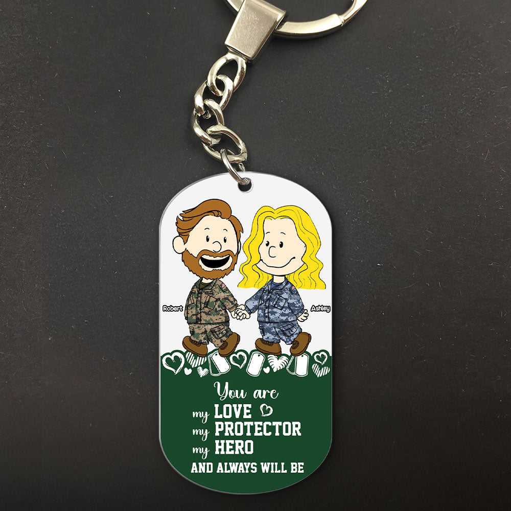 Personalized Firefighter Couple Keychain - Unique Valentine's Day Gifts for Heroes & Loved Ones Keychains PopCulturePrints