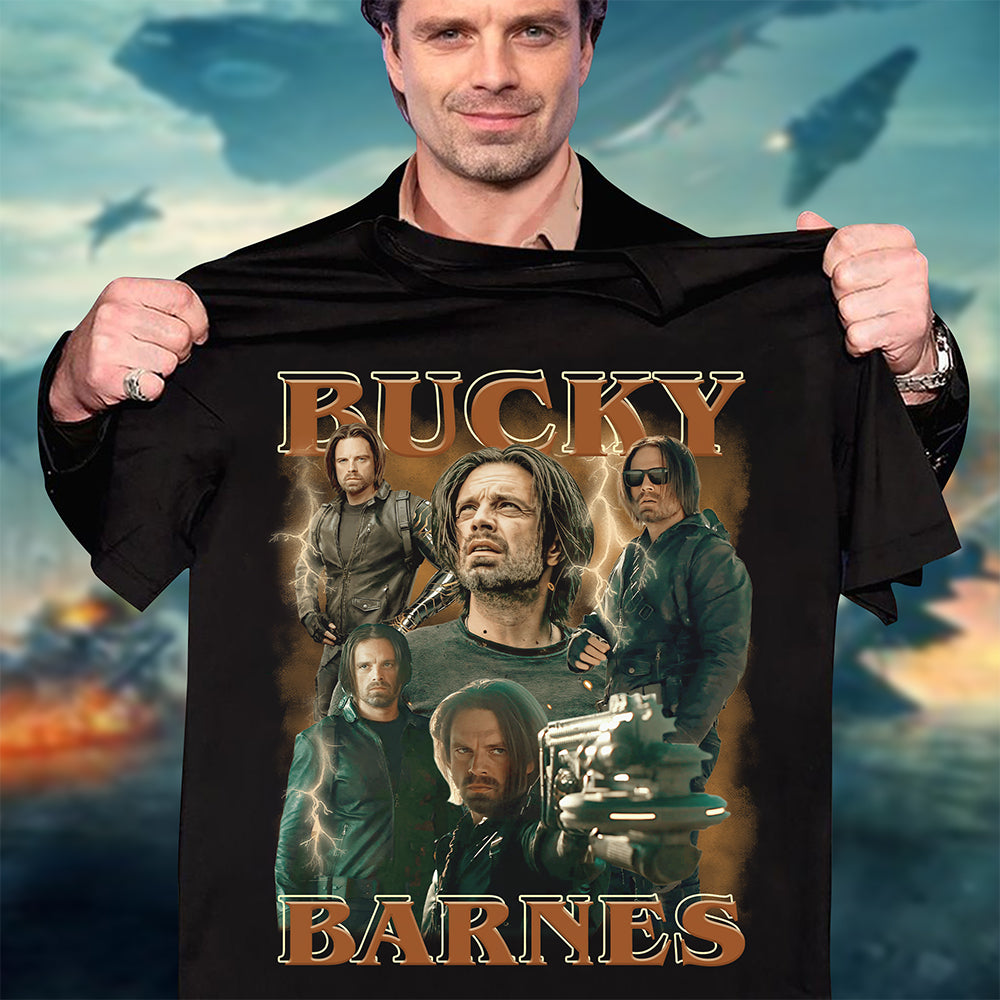 "Embrace Your Inner Hero with Bucky Barnes T-Shirt" - Personalized Gift for Marvel Fans Shirts PopCulturePrints