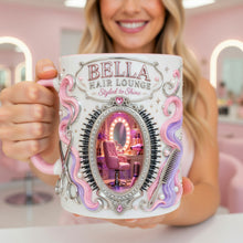 Load image into Gallery viewer, "Styled to Shine: A Hair Stylist's Delight" - Personalized Hair Lounge Accent Mug - Custom Gift for Hairdressers and Beauty Enthusiasts
