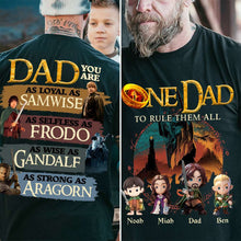 Load image into Gallery viewer, “One Dad To Rule Them All” - Personalized Gifts for Dad Shirts PopCulturePrints
