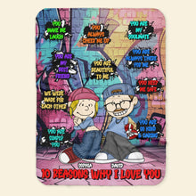 Load image into Gallery viewer, Personalized Couples Blanket - 10 Reasons Why I Love You Blanket PopCulturePrints
