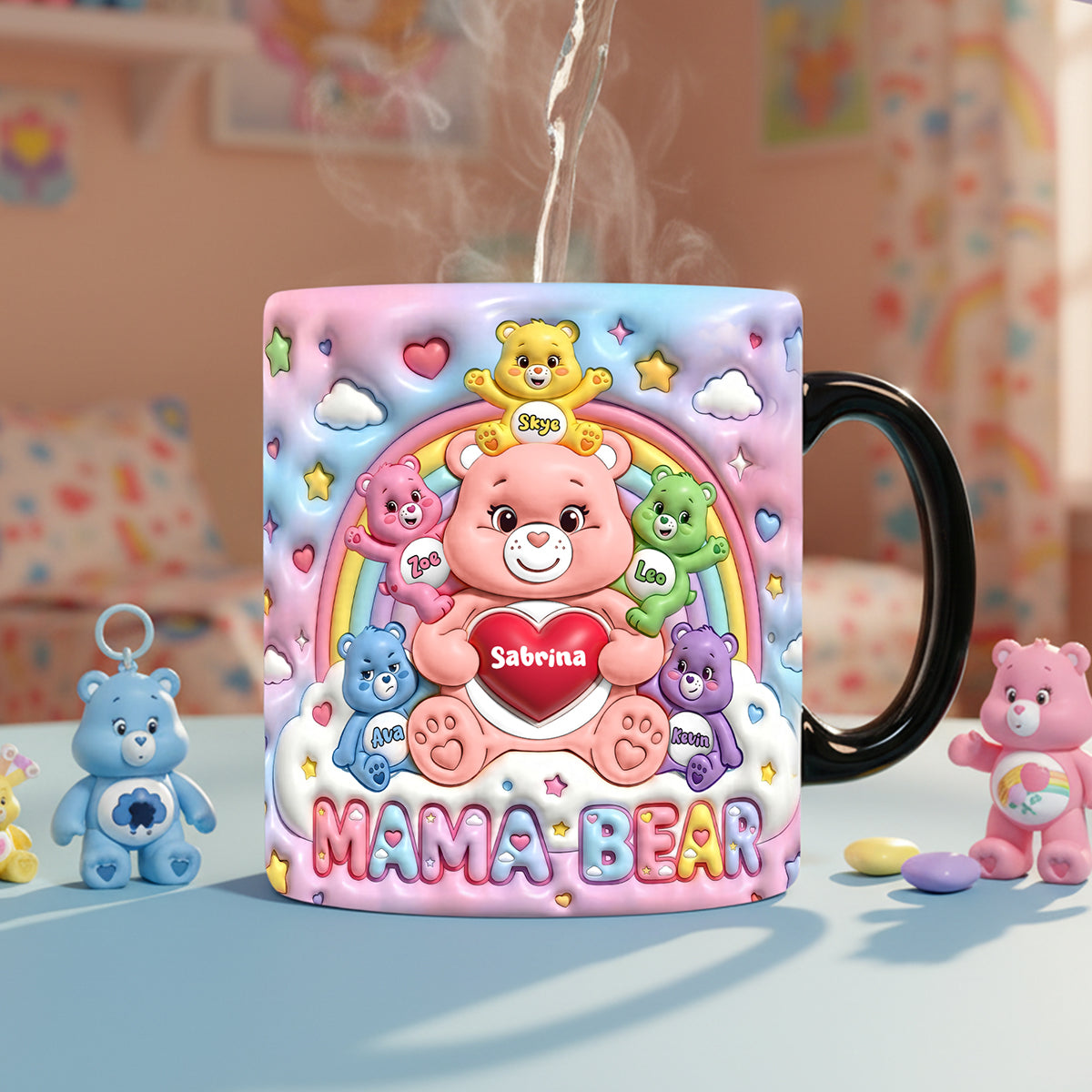 “Mama Bear: A Heartfelt Tribute to Moms” - Personalized Magic Mug - Gift for Mom, Grandma, and More Coffee Mug PopCulturePrints