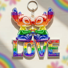 Load image into Gallery viewer, Love is Love: Personalized LGBT Couple Keychain - Unique Gift for Couples
