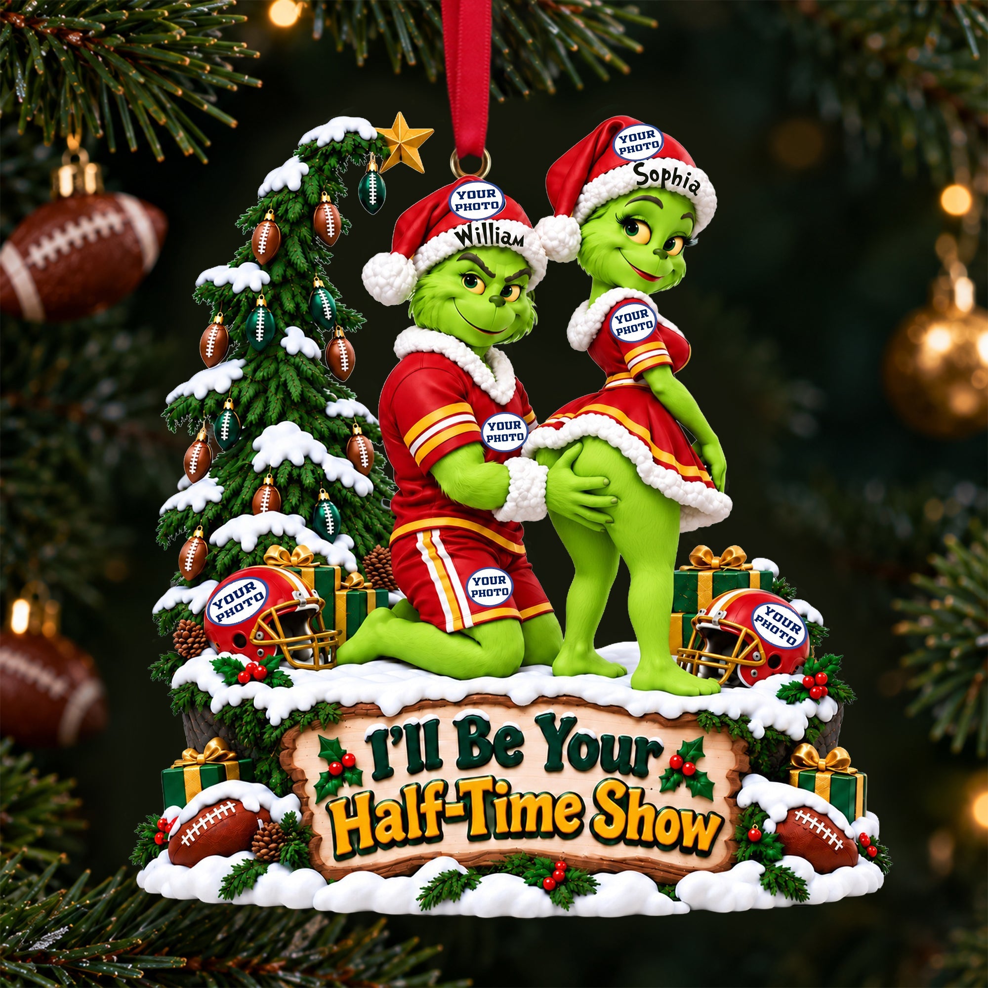 I'll Be Your Half-Time Show - Furry Naughty Couples Acrylic Ornament - Personalized Christmas Gifts for Sports Lovers